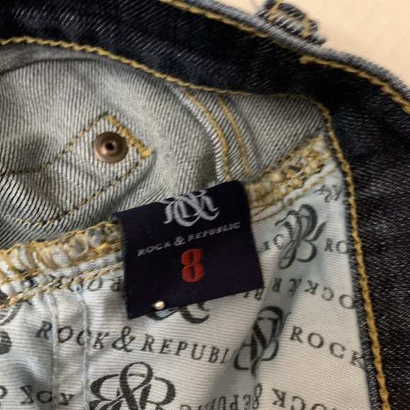 Rock & Republic jeans Jeans Women's 8 dark wash studded Sadie Straight Leg VTG - Picture 13 of 14